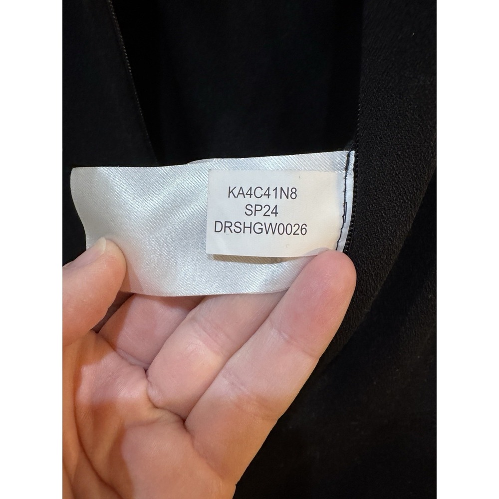 Donna Karan Black O-Ring Straight-Leg Twist Front Jumpsuit Size 12 - Picture 10 of 16
